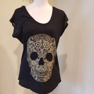 Express  skull short sleeve  top Sz M